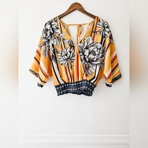 Jealous Tomato Cropped Floral Top